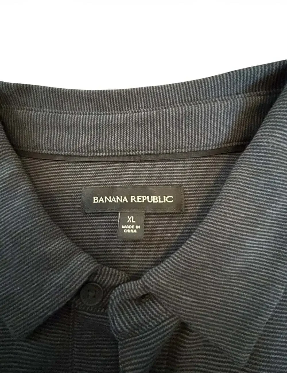 Banana Republic Men's Textured Short Sleeve Polo Shirt Grey
